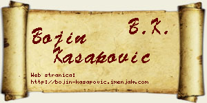 Bojin Kasapović vizit kartica